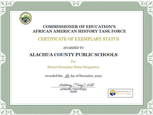 Certificate of Exemplary Status 