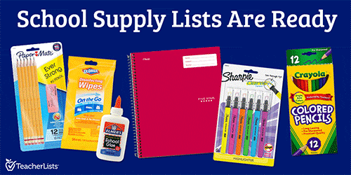 School Supply Lists Are Ready on TeacherLists